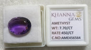 8.55 Ratti Natural Amethyst with Govt. Lab Certificate